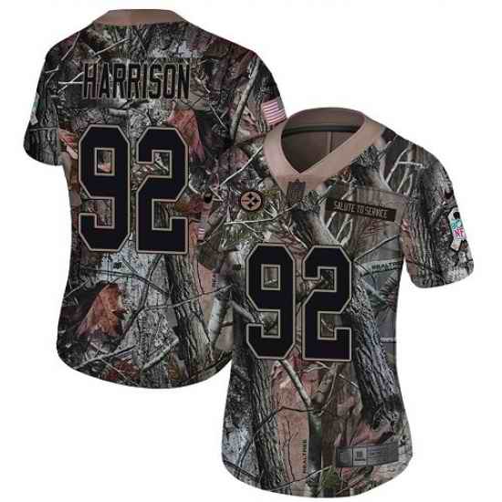 Nike Steelers #92 James Harrison Camo Women Stitched NFL Limited Rush Realtree Jersey